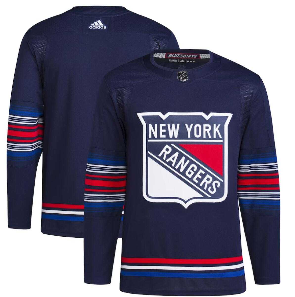 Men%27s New York Rangers Blank Navy Stitched Jersey Dzhi